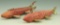 Lot 3465 - (2) Primitive carved fish decoys from the Great Lakes Region in original red  paint