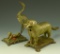 Lot 3534 - Brass figural dog nutcracker and brass egret