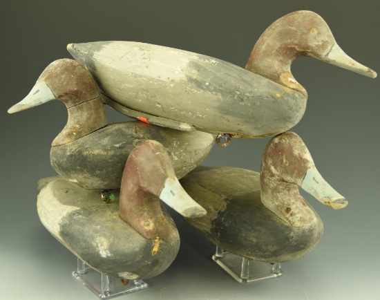 Lot 3300E - (4) Dorchester Co. Redhead decoys in old working repaint