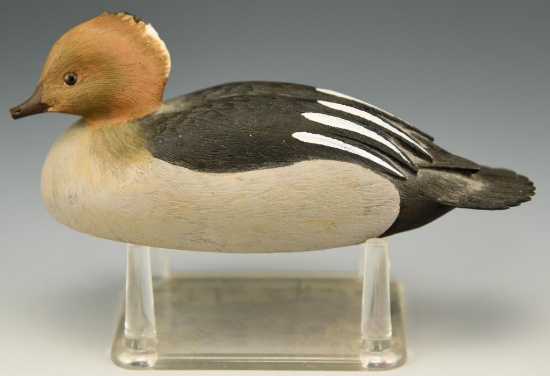 Lot 3303 - Habbart Dean “The Fat Duck Collection” miniature Hooded Merganser hen Drake resin