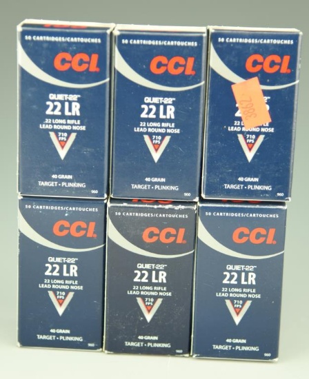 Lot 3322 - (6) Boxes of 40 grain .22 long Rifle rounds (300 rounds)