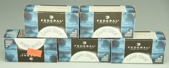 Lot 3327 - (5) boxes of Federal .22 cal long rifle 38 grain copper plated rifle rounds  (250