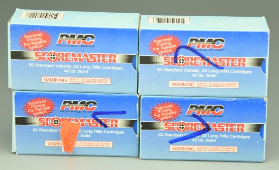 Lot 3328 - (4) boxes of PMC Scoremaster .22 long rifle rounds 40 grain (200rounds)