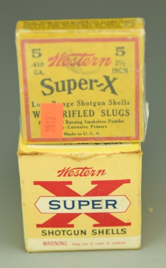 Lot 3335 - Vintage box of Western Super “X” 2 ½” .410 sealed in plastic, Vintage box of  .410 3"