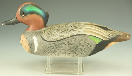 Lot 3405 - Gene Travers Dorchester Co. Green Winged Teal Drake decoy circa 2017