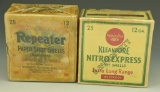 Lot 3347 - (2) Vintage 12 gauge ammo boxes: Remington Kleanbore Nitro Express, and  Winchester