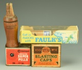 Lot 3348 - Vintage Atlas No.6 Blasting Caps tin, Vintage Crosman Super Pells tin, Vintage  Faulks