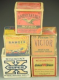 Lot 3355 - (5) Vintage shotshell boxes: Winchester 16 gauge 2 9/16”, American Eagle  20 gauge,