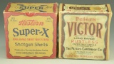 Lot 3365 - (2) Vintage Shotgun shell boxes: Western Super X 12 gauge and Peters Victor  Long