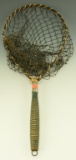 Lot 3420 - Vintage trout fishing net with turned wooden handle circa 1930 21”
