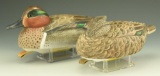 Lot 3433 - Pair of Ron Rue, Cambridge, MD Green Winged Teal Hen and Drake in original paint