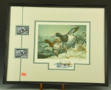 Lot 3439A - 1991 Duck Stamp Print of Bluebills S/N C. Huber 162/1500