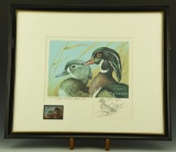 Lot 3462A - 1980 Framed Maryland Waterfowl Stamp print S/N John Taylor w/ remark