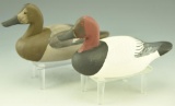 Lot 3466A - Pair of Capt. Roger Urie Rock Hall MD miniature Canvasbacks hen and drake signed