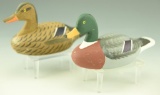 Lot 3466C - Pair of Capt. Roger Urie Rock Hall MD miniature Mallards hen and drake signed