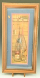 Lot 3504 - Pair of framed prints of vintage fishing and hunting gear (11” x 22”)
