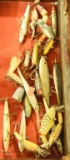 Lot 3509 - Large Qty of vintage fishing lures : Broken Back minnows, jitterbugs, beetles,  pencil
