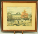 Lot 3526 - A. Lassell Ripley (1896-1969) framed upland game bird hunting scene circa 1946  (16”