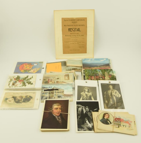 Lot 1103 -  Boxlot of early postcards: Lg Qty of Virginia Post Cards, Lg Qty of Opera cards, misc