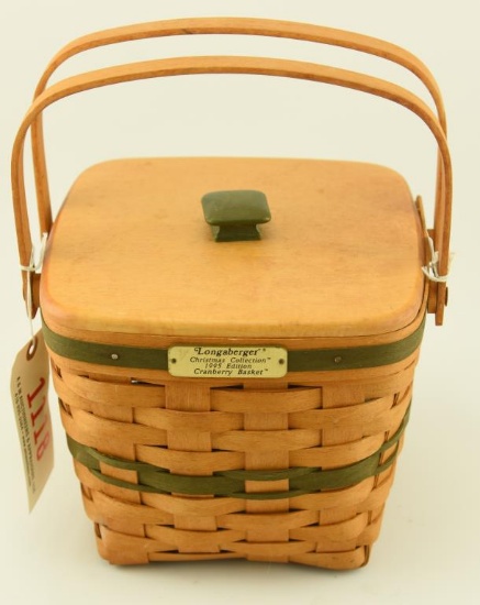 Lot 1118 - Longaberger 1995 Christmas Collection Cranberry Basket 12”