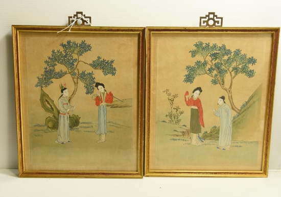 Lot 1124 - Pair of framed Chinese prints 11”x13"