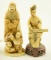 Lot 1262 - (2) Figurines: one cast resin and the other is a Japanese example of carved ivory