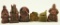 Lot 1270 - (6) Piece oriental lot: 4 cinnabar style figures, a carved stone chop, and an early