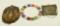 Lot 1405 - (2) purses and a tribal beaded collar: one purse is sterling and the other is beaded