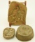 Lot 1487 - (3) early molds: two are redware & depict eagles and the other appears to be a sort