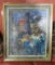 Lot 1568 - Oil on panel painting depicting 2 Harlequins playing instruments: signed illegibly
