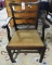 Lot 1583 - Antique rare 18thC Chippendale ribbon back arm chair (38“ in height, 24 1/2“ in width,