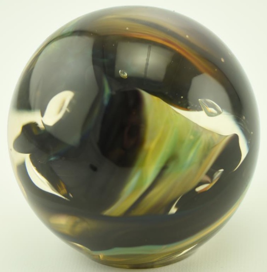 Lot 1279 - Signed studio art glass paperweight