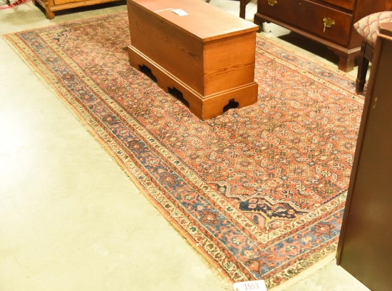 Lot 1553 - Large antique Heriz oriental rug (123” x 65”)