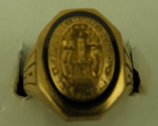 Lot 1621 - 1931 Eastern High School Baltimore 10k class ring: weight of 4.3 dwt