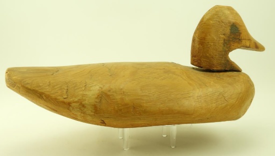 Lot 1671 - Early Harry Shourds, Tuckerton NJ hand carved duck decoy, inherited from Shourds family