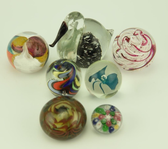 Lot 1681 - (6) Art glass paperweights: 4 are signed, etc.