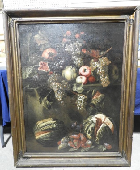 Lot 1720 - 17thC Flemish early oil on canvas painting depicting a still life scene with all types