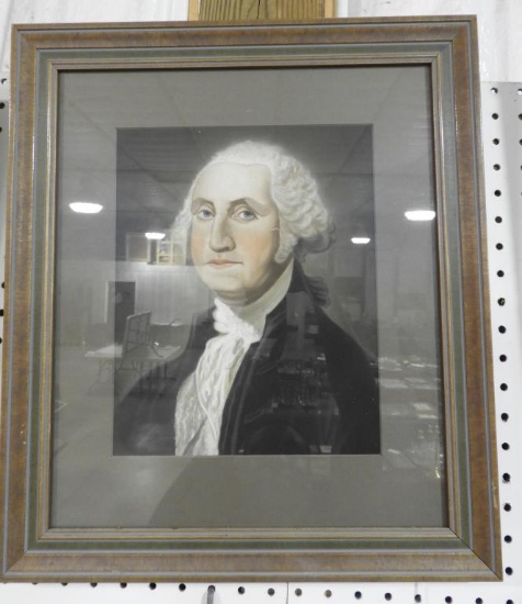Lot 1727 - Antique pastel portrait of George Washington: professionally frame and matted