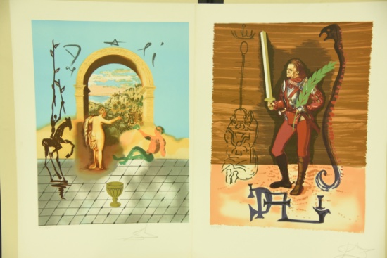 “Dali Discovers America” 2 print suite by Salvador Dali (1904-1989) to include: