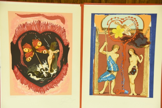 “Triomphe de L’ Amour” 2 print suite by Salvador Dali (1904-1989) to include: