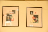 Lot 1315 - Pair of (2) mid-century modernist gouache on paper: both signed illegibly, one