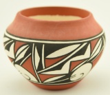 Lot 1408 - S. Sanchez signed Acoma Native American pottery pot