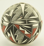 Lot 1409 - Large Acoma Native American pottery seed pot signed Acoma LiLi