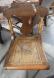 Lot 1573 - Pair of (2) Antique side chairs with rush seats (31” in height, 14 ½” in width, and