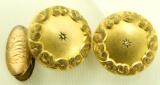 Lot 1629 - Pair of Victorian gold filled cuff links along with a 10k gold clip: clip weighs .7dwt