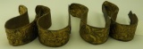 Lot 1651 - (4) Bronze curtain tiebacks with floral decoration