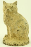 Lot 1673 - Antique hand painted cream color iron cat doorstop