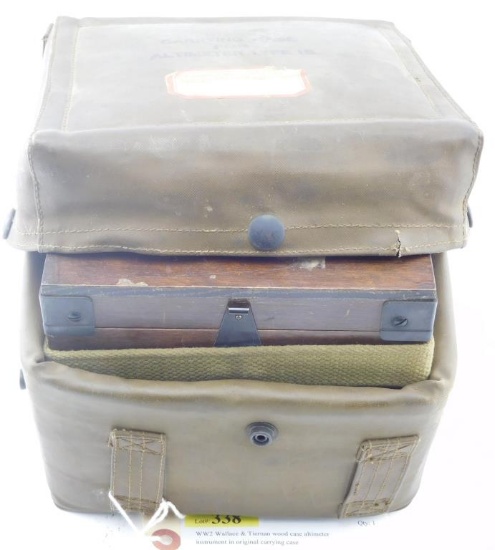 WW2 Wallace & Tiernan wood case altimeter instrument in original carrying case    