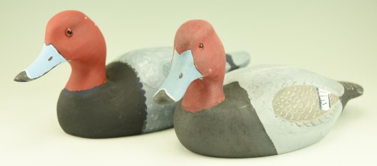 Lot #27 - (2) Red Head drake decoy signed Paige Wessells Lee Mont, VA