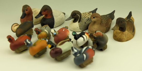Lot #3 - Pr of miniature resin Canvasbacks hen and drake by Briley Co., Resin Pintail drake and